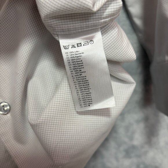 Eton Slim Fit Dress Shirt Mens 15 38 100% Cotton Micro Grid Check Business - Picture 8 of 13